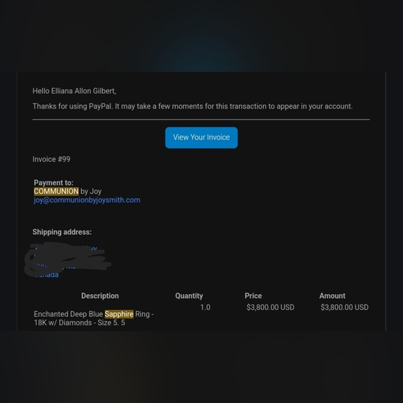 COMMUNION BY JOY 18K Yellow Gold Sapphire with Diamond Halo Ring Size 5 - Picture 2 of 8